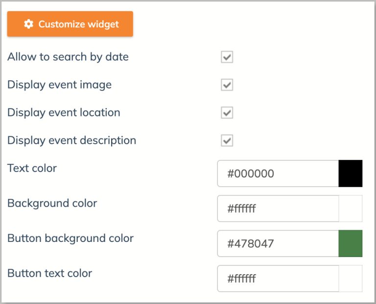 Ticketstripe events embed widget